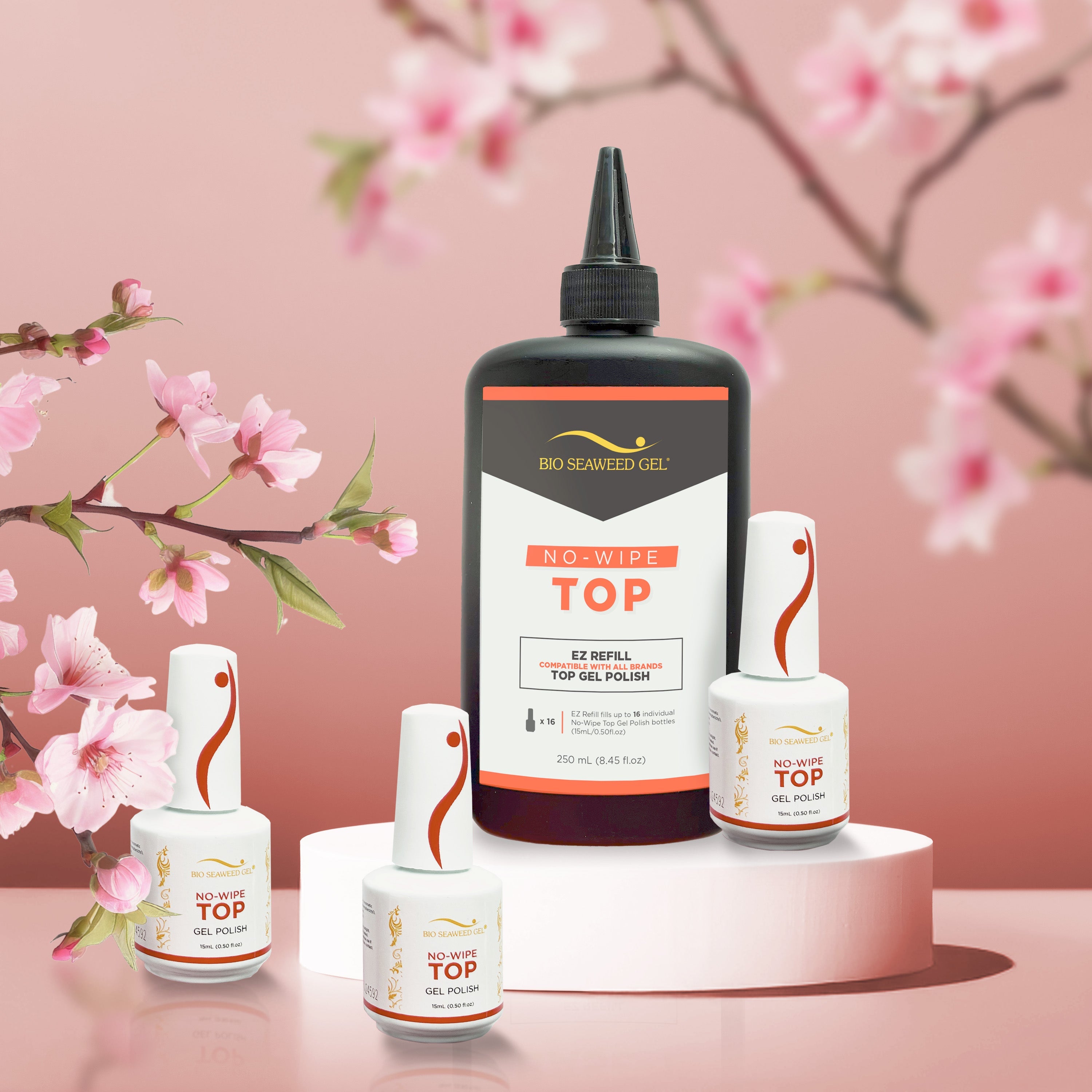 No - Wipe Top Gel Polish EZ Refill Kit - Bio Seaweed Gel USA