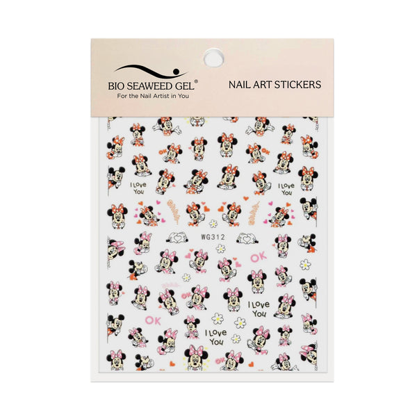 Cute Classic Mouse Nail Art Stickers - Bio Seaweed Gel USA