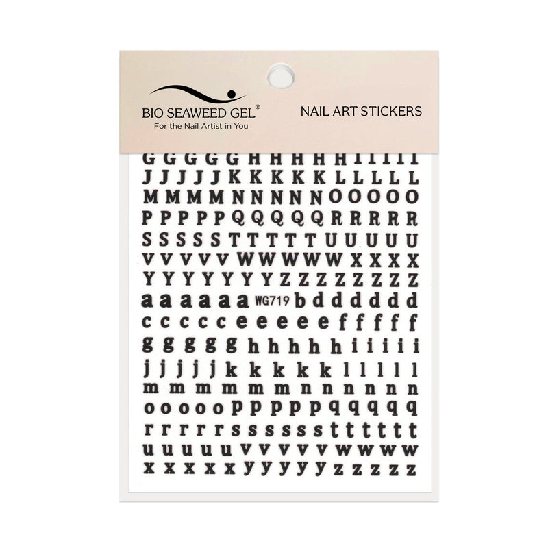 Cute Letters & Numbers Nail Art Stickers - Bio Seaweed Gel USA