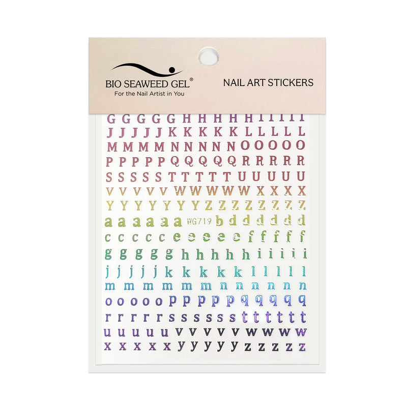 Cute Letters & Numbers Nail Art Stickers - Bio Seaweed Gel USA