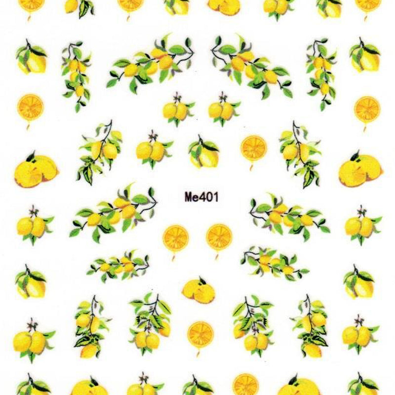 Lemon Nail Art Stickers - Bio Seaweed Gel USA