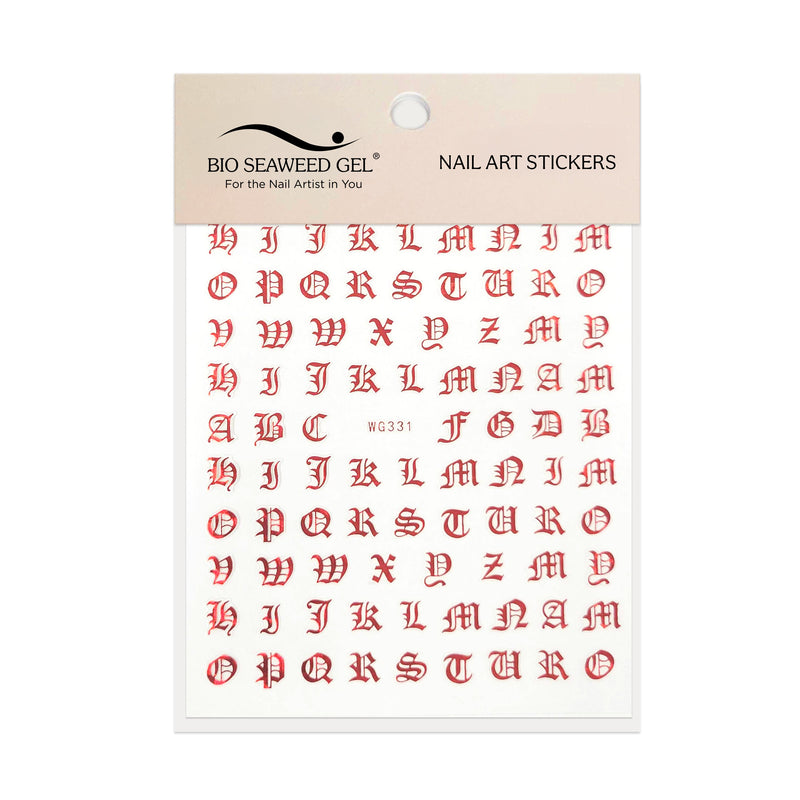 Old English Letters Nail Art Stickers - Bio Seaweed Gel USA