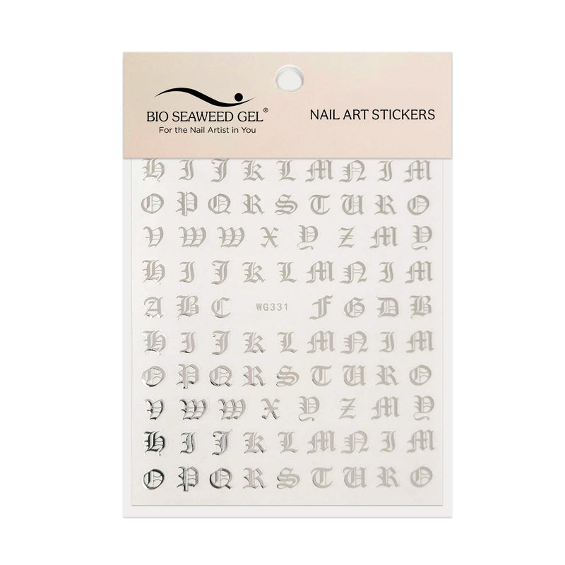 Old English Letters Nail Art Stickers - Bio Seaweed Gel USA