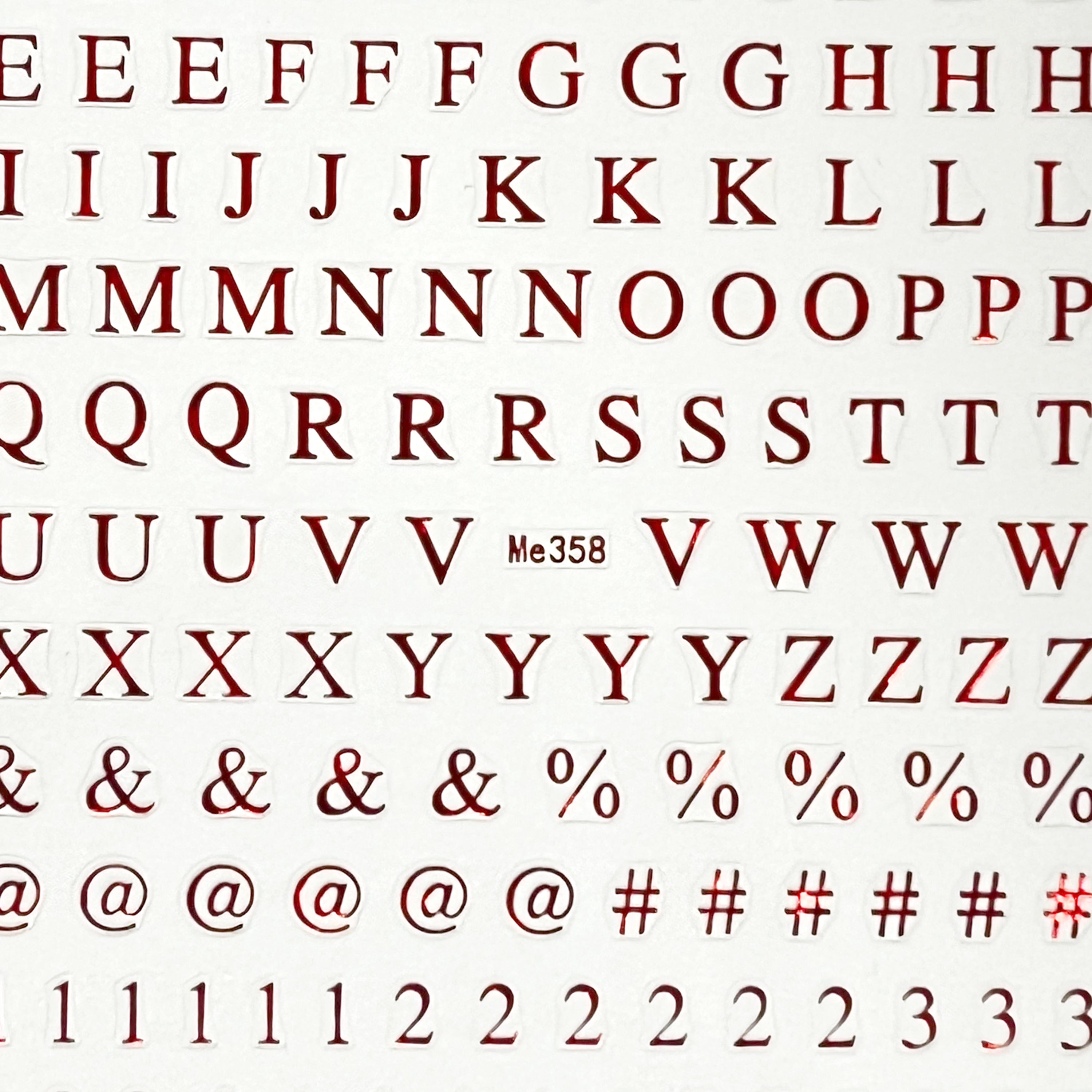 Roman Letters and Numbers Nail Art Stickers - Bio Seaweed Gel USA